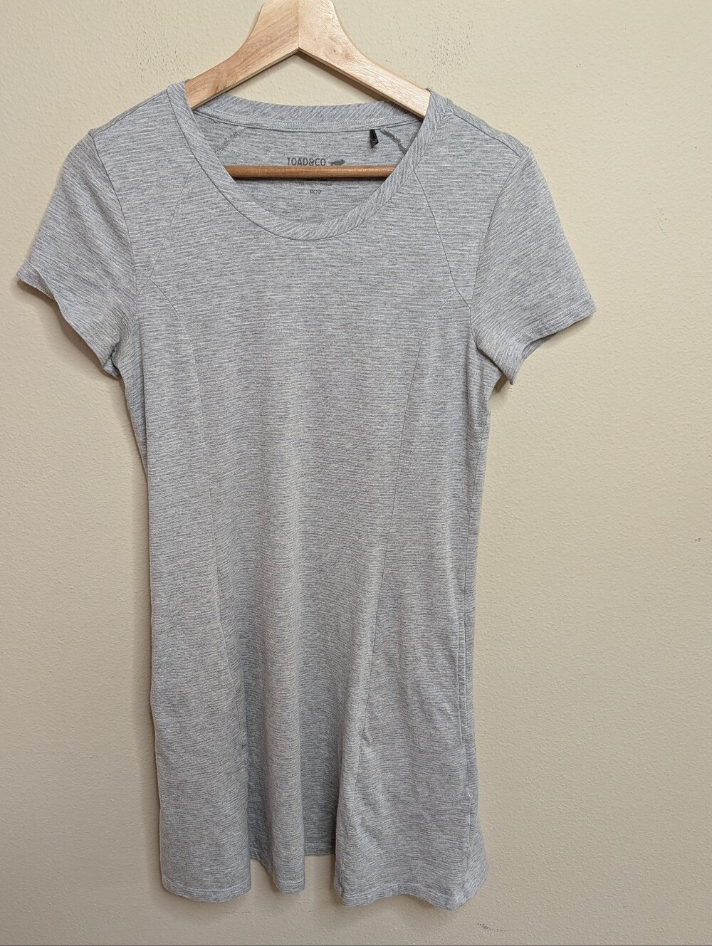 Toad & Co Gray TENCEL Organic Cotton Shirt Dress Pockets Panel Seam Small